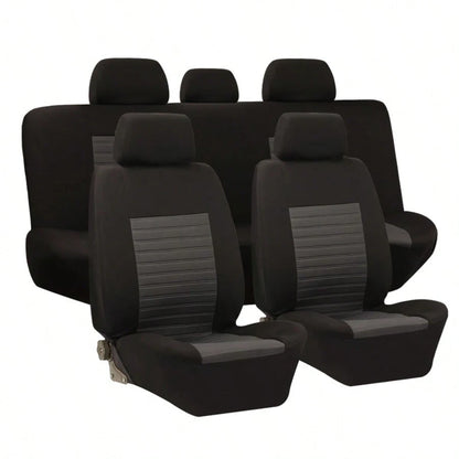5-Seat Universal Full-Coverage Car Seat Covers. Fabric Material With Striped 3D Texture. Comfortable, Breathable, Wear-Resistant, And Stain-Resistant. Effectively Protects The Original Car Seats.