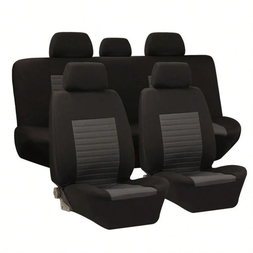5-Seat Universal Full-Coverage Car Seat Covers. Fabric Material With Striped 3D Texture. Comfortable, Breathable, Wear-Resistant, And Stain-Resistant. Effectively Protects The Original Car Seats.