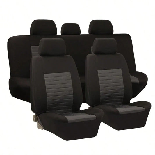 5-Seat Universal Full-Coverage Car Seat Covers. Fabric Material With Striped 3D Texture. Comfortable, Breathable, Wear-Resistant, And Stain-Resistant. Effectively Protects The Original Car Seats.