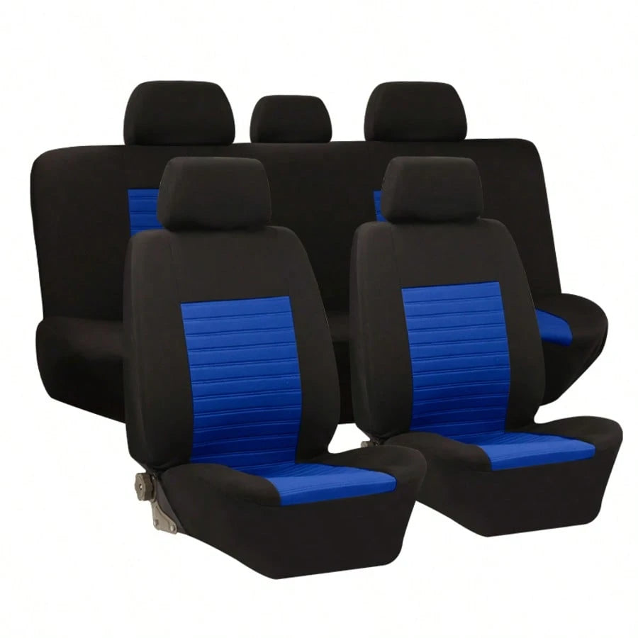 5-Seat Universal Full-Coverage Car Seat Covers. Fabric Material With Striped 3D Texture. Comfortable, Breathable, Wear-Resistant, And Stain-Resistant. Effectively Protects The Original Car Seats.
