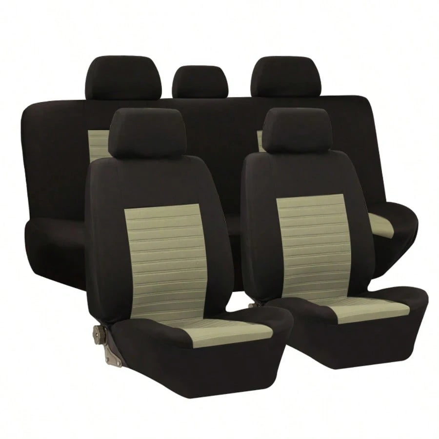 5-Seat Universal Full-Coverage Car Seat Covers. Fabric Material With Striped 3D Texture. Comfortable, Breathable, Wear-Resistant, And Stain-Resistant. Effectively Protects The Original Car Seats.