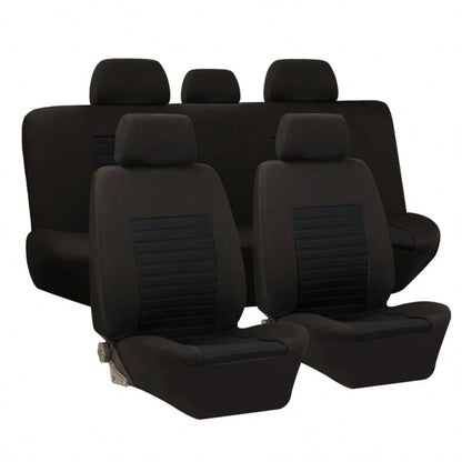 5-Seat Universal Full-Coverage Car Seat Covers. Fabric Material With Striped 3D Texture. Comfortable, Breathable, Wear-Resistant, And Stain-Resistant. Effectively Protects The Original Car Seats.