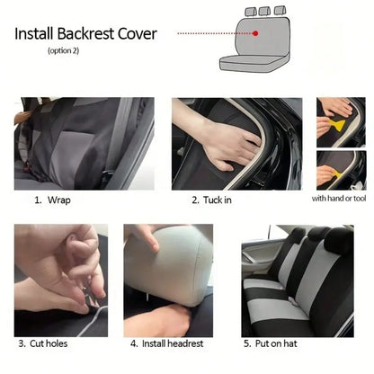 5-Seat Universal Full-Coverage Car Seat Covers. Fabric Material With Striped 3D Texture. Comfortable, Breathable, Wear-Resistant, And Stain-Resistant. Effectively Protects The Original Car Seats.