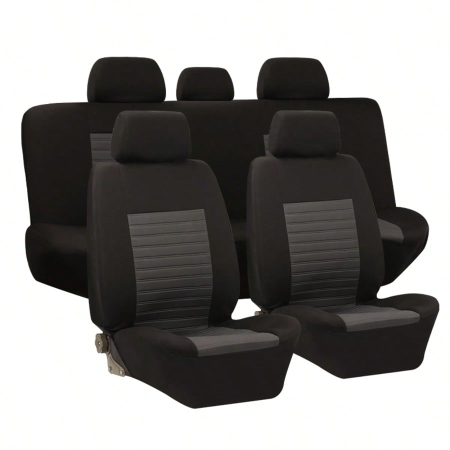 5-Seat Universal Full-Coverage Car Seat Covers. Fabric Material With Striped 3D Texture. Comfortable, Breathable, Wear-Resistant, And Stain-Resistant. Effectively Protects The Original Car Seats.