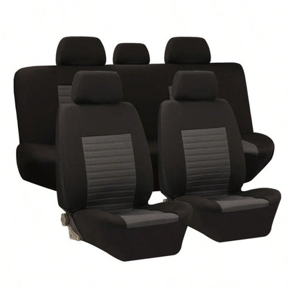 5-Seat Universal Full-Coverage Car Seat Covers. Fabric Material With Striped 3D Texture. Comfortable, Breathable, Wear-Resistant, And Stain-Resistant. Effectively Protects The Original Car Seats.
