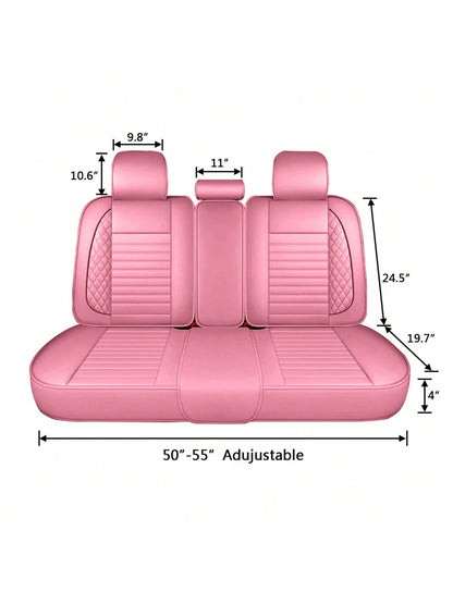 5 Seats Car Seat Covers Full Set PU Leather Front Rear Back Padded Cover Universal Auto Seat Protectors With Or Without Head Pillow For Most Cars Sedan Truck SUV