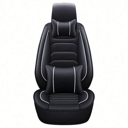 5 Seats Universal Car Seat Covers Full Set Waterproof PU Leather Automotive Seat Cushions Compatible With SUV Sedan All 5-Seater Vehicles