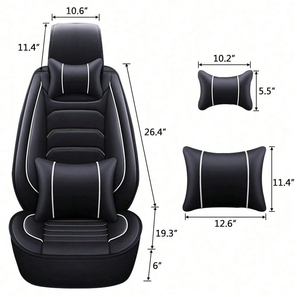5 Seats Universal Car Seat Covers Full Set Waterproof PU Leather Automotive Seat Cushions Compatible With SUV Sedan All 5-Seater Vehicles