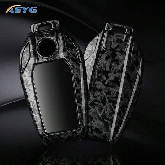 5 Series 7 Series G11 G12 G30 G31 G32 I8 I12 I15 G01 X3 G02 X4 G05 X5 G07 X7 Series Carbon Fiber Style ABS Car Key Cover Accessories