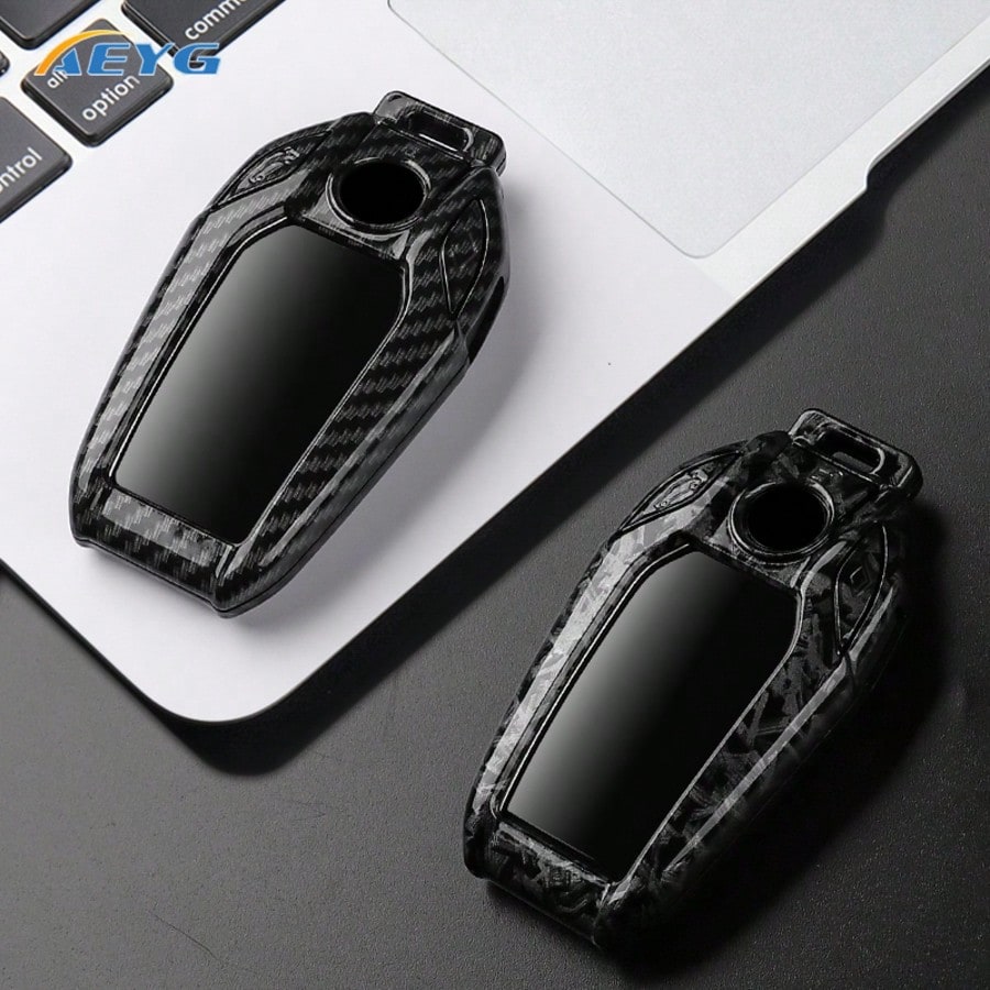 5 Series 7 Series G11 G12 G30 G31 G32 I8 I12 I15 G01 X3 G02 X4 G05 X5 G07 X7 Series Carbon Fiber Style ABS Car Key Cover Accessories