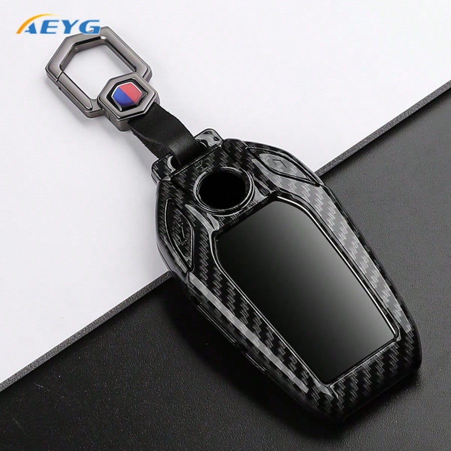 5 Series 7 Series G11 G12 G30 G31 G32 I8 I12 I15 G01 X3 G02 X4 G05 X5 G07 X7 Series Carbon Fiber Style ABS Car Key Cover Accessories