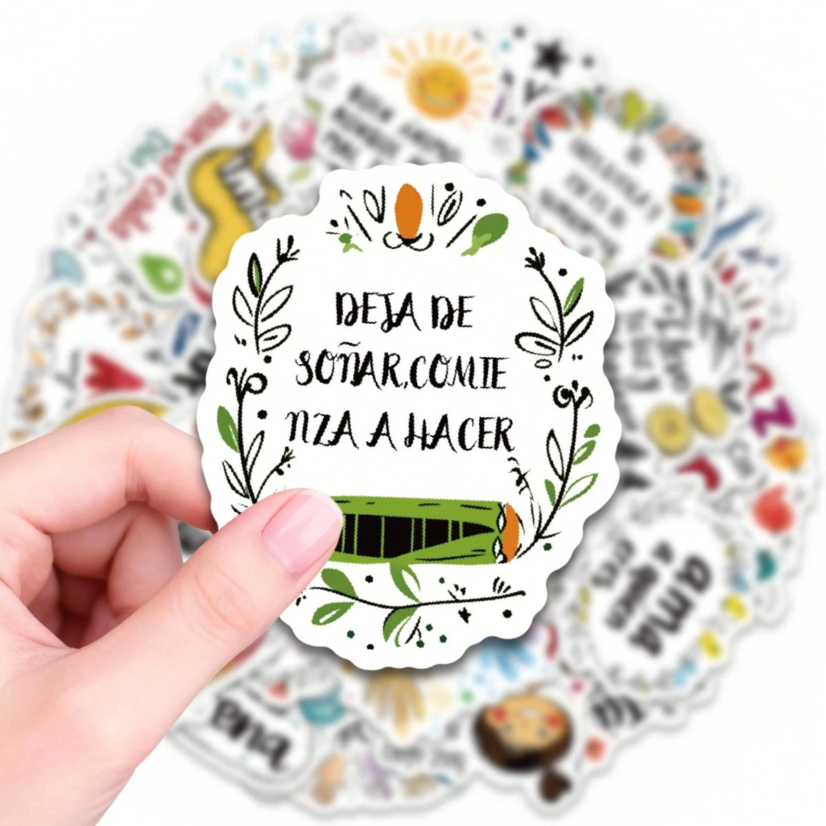 50/100/150pcs Spanish Positive Quote Stickers, Inspirational Phrase Stickers, Suitable For Water Bottles, Laptops, Notebooks, Scrapbooks, Phone Cases, Stationery, Suitable For Adults, Teenagers, Offic