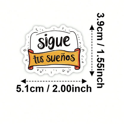 50/100/150pcs Spanish Positive Quote Stickers, Inspirational Phrase Stickers, Suitable For Water Bottles, Laptops, Notebooks, Scrapbooks, Phone Cases, Stationery, Suitable For Adults, Teenagers, Offic