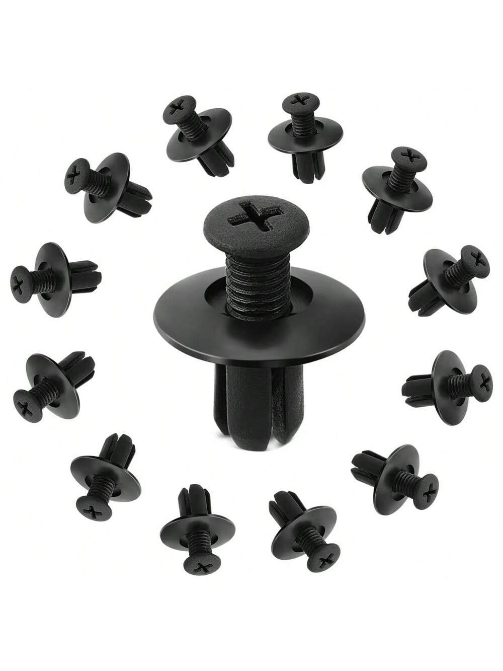 [50/100pcs Rivet Fasteners] 50/100pcs Plastic Rivet Fasteners, Automotive Clips For Interior/Exterior/Trunk, Quick Install Screws For Bumper And Fenders, Industrial Nuts, Full Thread Covering