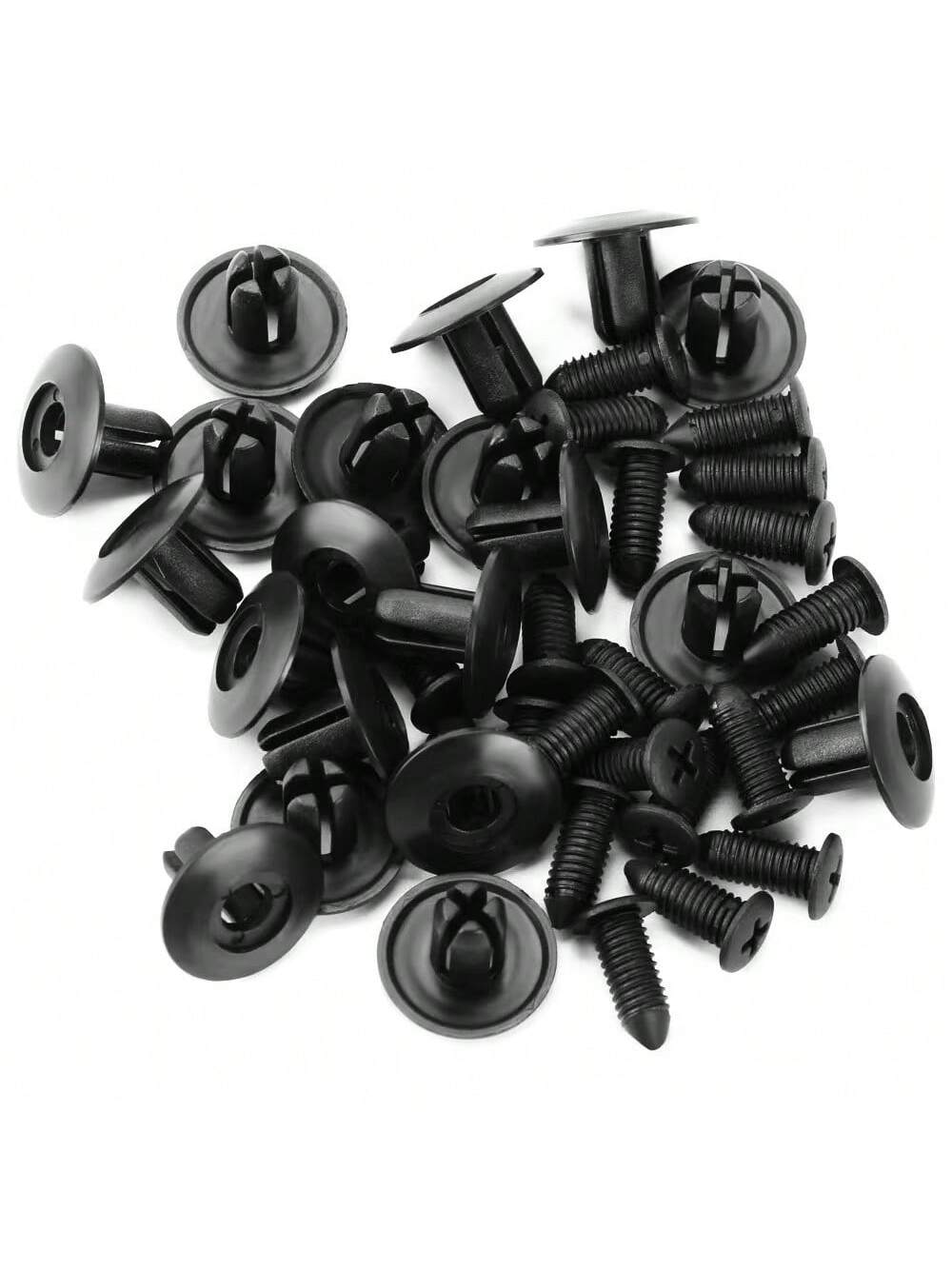 [50/100pcs Rivet Fasteners] 50/100pcs Plastic Rivet Fasteners, Automotive Clips For Interior/Exterior/Trunk, Quick Install Screws For Bumper And Fenders, Industrial Nuts, Full Thread Covering