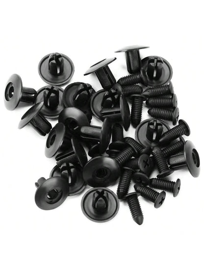 [50/100pcs Rivet Fasteners] 50/100pcs Plastic Rivet Fasteners, Automotive Clips For Interior/Exterior/Trunk, Quick Install Screws For Bumper And Fenders, Industrial Nuts, Full Thread Covering