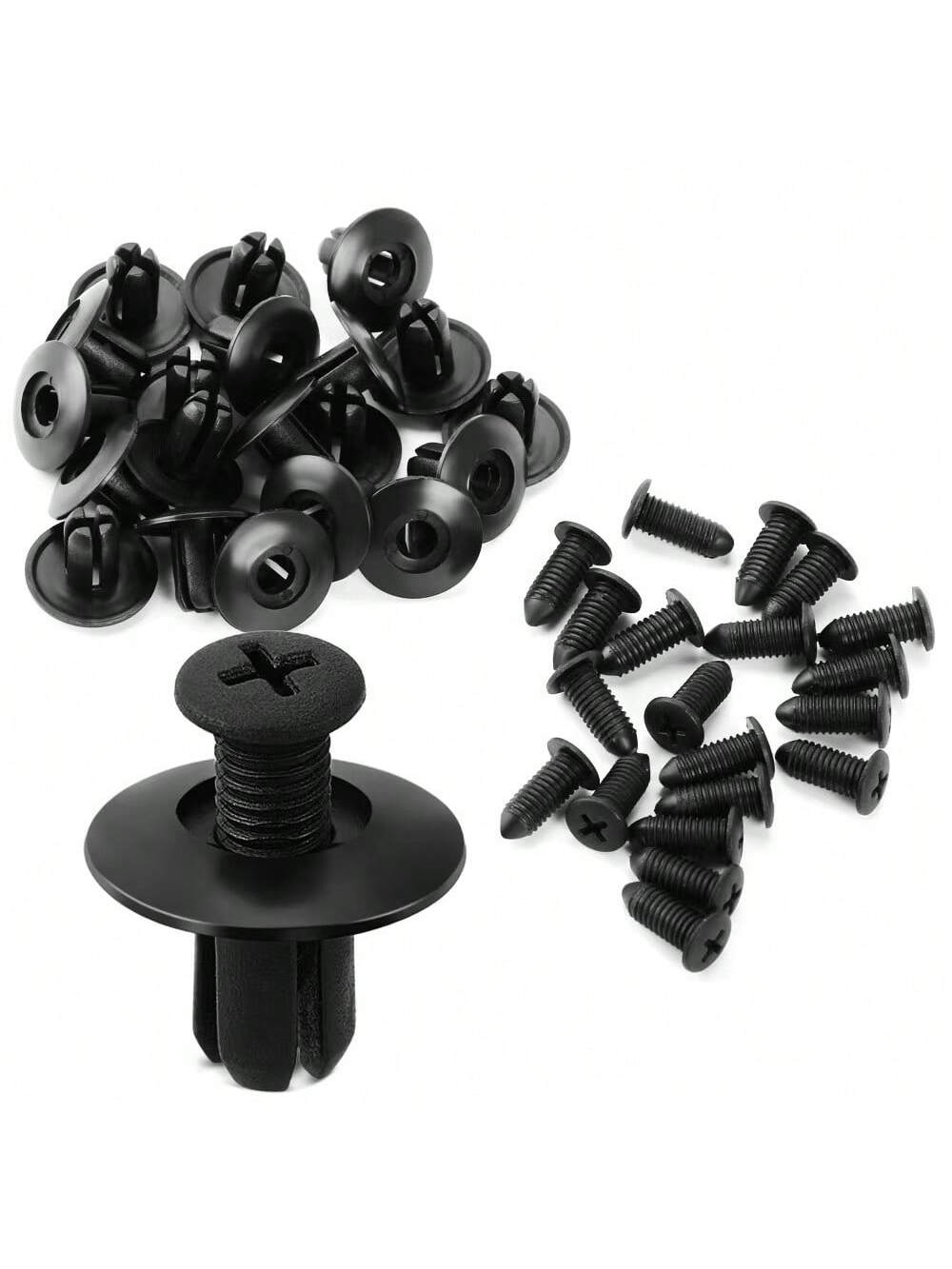[50/100pcs Rivet Fasteners] 50/100pcs Plastic Rivet Fasteners, Automotive Clips For Interior/Exterior/Trunk, Quick Install Screws For Bumper And Fenders, Industrial Nuts, Full Thread Covering
