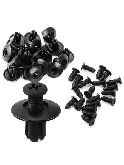 [50/100pcs Rivet Fasteners] 50/100pcs Plastic Rivet Fasteners, Automotive Clips For Interior/Exterior/Trunk, Quick Install Screws For Bumper And Fenders, Industrial Nuts, Full Thread Covering