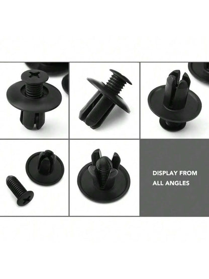 [50/100pcs Rivet Fasteners] 50/100pcs Plastic Rivet Fasteners, Automotive Clips For Interior/Exterior/Trunk, Quick Install Screws For Bumper And Fenders, Industrial Nuts, Full Thread Covering