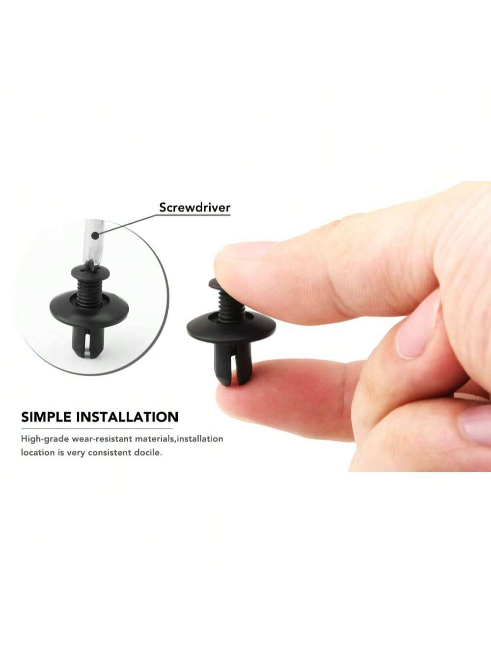 [50/100pcs Rivet Fasteners] 50/100pcs Plastic Rivet Fasteners, Automotive Clips For Interior/Exterior/Trunk, Quick Install Screws For Bumper And Fenders, Industrial Nuts, Full Thread Covering