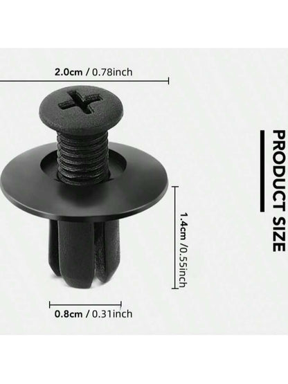 [50/100pcs Rivet Fasteners] 50/100pcs Plastic Rivet Fasteners, Automotive Clips For Interior/Exterior/Trunk, Quick Install Screws For Bumper And Fenders, Industrial Nuts, Full Thread Covering