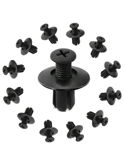 [50/100pcs Rivet Fasteners] 50/100pcs Plastic Rivet Fasteners, Automotive Clips For Interior/Exterior/Trunk, Quick Install Screws For Bumper And Fenders, Industrial Nuts, Full Thread Covering