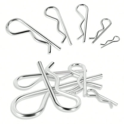 50 Pcs Cotter Pins, Cotter Pin Assortment Kit, Heavy Duty R Clips Hardware Pins, 5 Sizes Spring Fasteners Hitch Pin For Trailer Locking, Trailer Clamps, Lawn Mowers, Trucks, Mechanic'S Choice