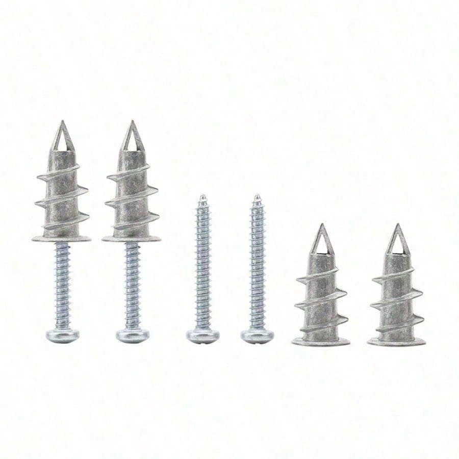 50-Piece Drywall Anchors & Screws Kit – 25-Pack Zinc Self-Drilling, Heavy Duty 75 Lbs Capacity For Secure Wall Mounting