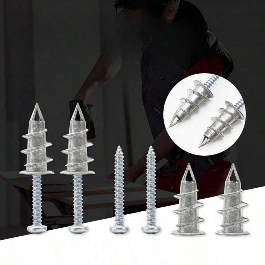 50-Piece Drywall Anchors & Screws Kit – 25-Pack Zinc Self-Drilling, Heavy Duty 75 Lbs Capacity For Secure Wall Mounting