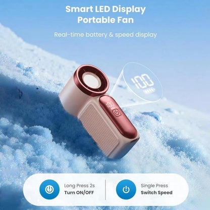 5000mAh Rechargeable Personal Fan, 6 Speed 16900 RPM High Velocity Fan With LED Display, Portable White Fan For Daily Use