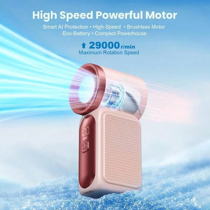 5000mAh Rechargeable Personal Fan, 6 Speed 16900 RPM High Velocity Fan With LED Display, Portable White Fan For Daily Use