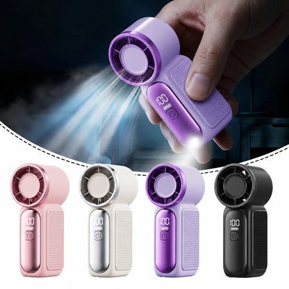 5000mAh Rechargeable Personal Fan, 6 Speed 16900 RPM High Velocity Fan With LED Display, Portable White Fan For Daily Use