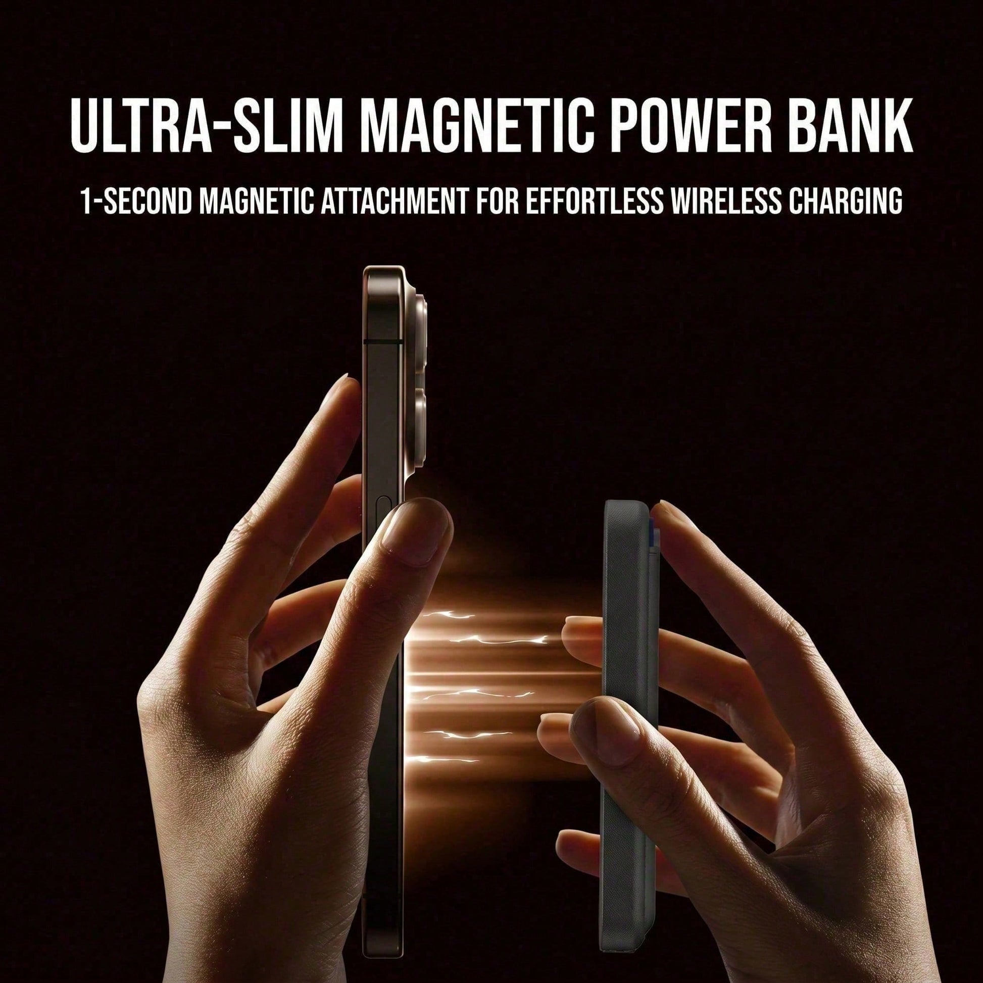 5000mAh Ultra Slim Magnetic Wireless Battery Pack With Card Slot, 15W Wireless & 20W PD Wired Fast Charging Portable Power Bank, Leather Wallet Design With Smart Charging Protection, Compatible With I