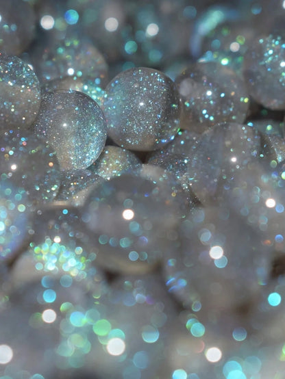 50pcs 8/10/12mm Navy Blue Iridescent Shiny Round Beads- Synthetic Beads With Rainbow Sparkle, Suitable For Jewelry Making, Bracelets, Necklaces- Mother's Day DIY Craft Materials, Jewelry Making Bead