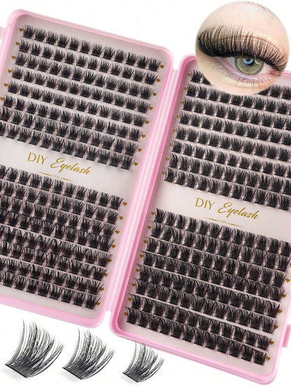 570pcs Synthetic Eyelash Set, Mixed 30D/40D/50D/60D/80D/100D Faux Mink Lashes, 0.07mm Curl, 9-16mm Length, Includes Natural Look Lashes, 3D Russian Curl, Suitable For Beginners, Reusable, Home Use, In
