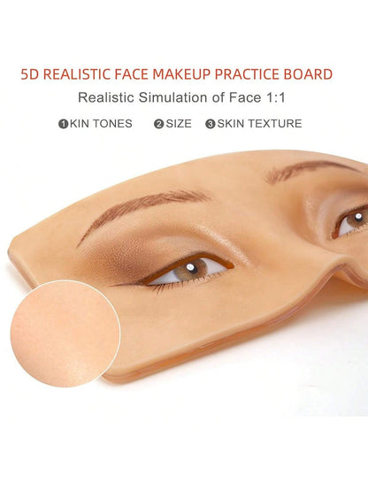 5D Realistic Silicone Eye Makeup Practice Board, Easy To Clean And Reusable Face Painting Practice Tool, Ideal For Artists, Beginners And Makeup Artists To Master Makeup Skills