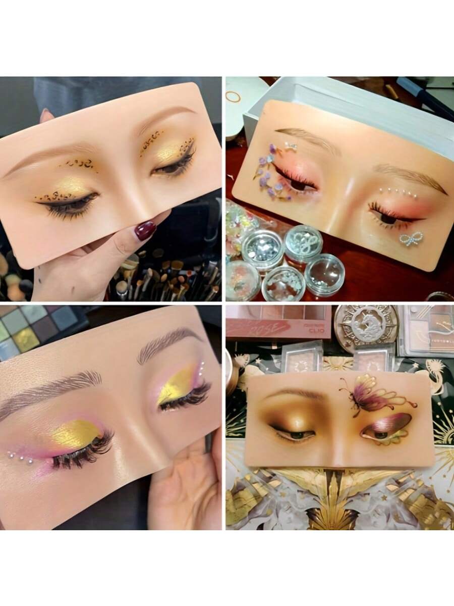 5D Realistic Silicone Eye Makeup Practice Board, Easy To Clean And Reusable Face Painting Practice Tool, Ideal For Artists, Beginners And Makeup Artists To Master Makeup Skills