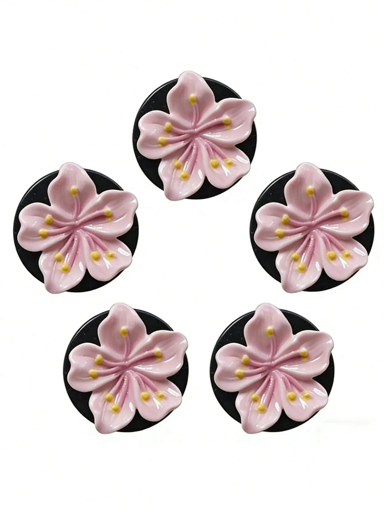 5pcs Alloy Lovely Sakura Design Car Air Freshener Vent Clip, Car Vent Decoration Clip, Car Interior Accessories, Fragrance-Free