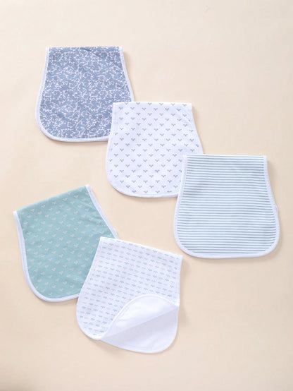 5pcs Baby Anti-Spit Up Burp Cloths, Waterproof Soft Absorbent Suitable For Baby Boys And Girls