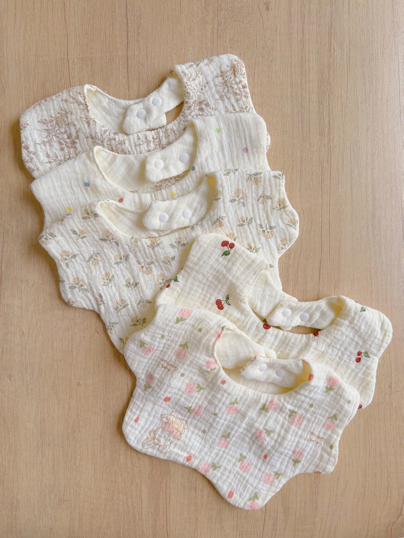 5pcs Baby Bibs, Soft Muslin Drool Bibs For Newborns, Infant Saliva Towel