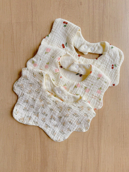 5pcs Baby Bibs, Soft Muslin Drool Bibs For Newborns, Infant Saliva Towel