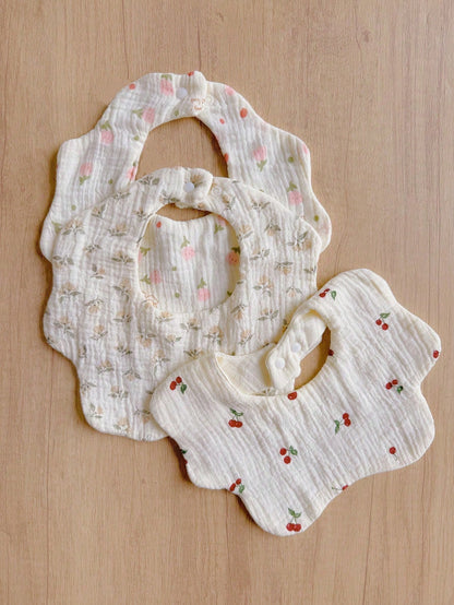 5pcs Baby Bibs, Soft Muslin Drool Bibs For Newborns, Infant Saliva Towel