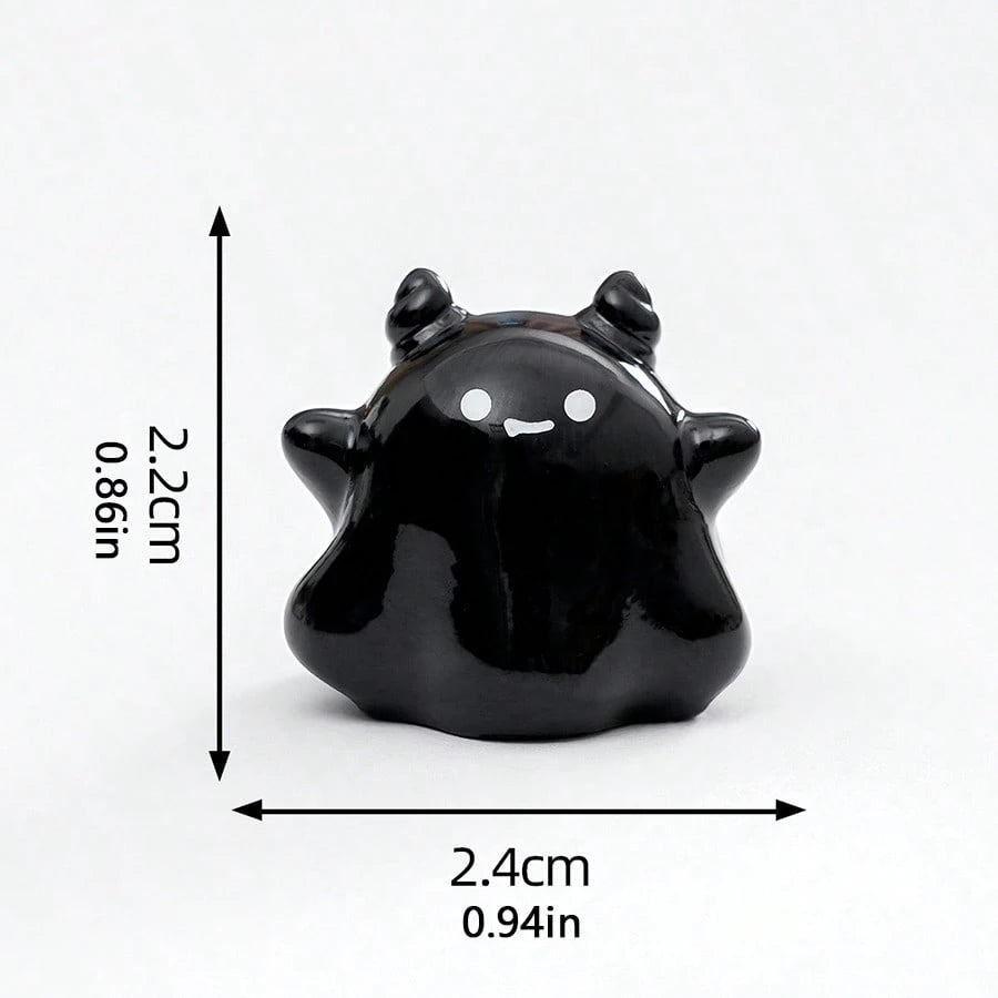 5pcs Creative Funny Cute Fortune Demon Car Desktop Ornament DIY Car Interior Office Desk Computer Screen Decoration Accessories