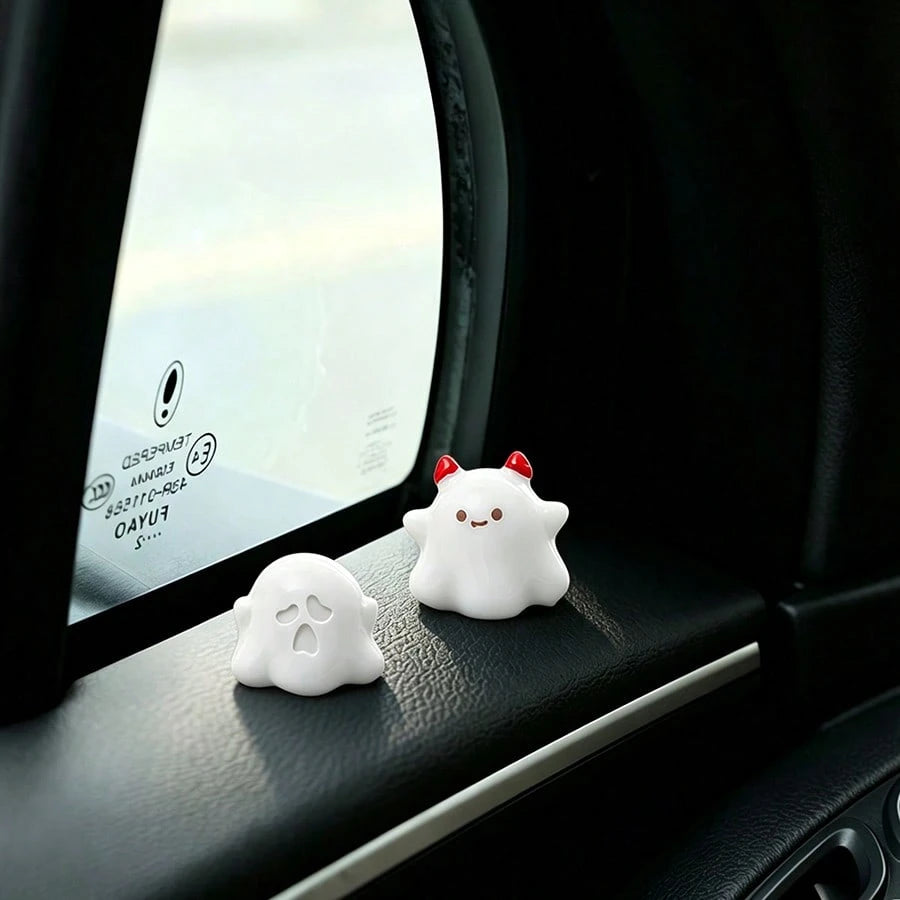 5pcs Creative Funny Cute Fortune Demon Car Desktop Ornament DIY Car Interior Office Desk Computer Screen Decoration Accessories