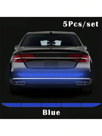 5pcs Reflective Car Trunk Stickers Bumper Protector Anti-Collision Warning Tape Reflective Stickers, Night Reflection