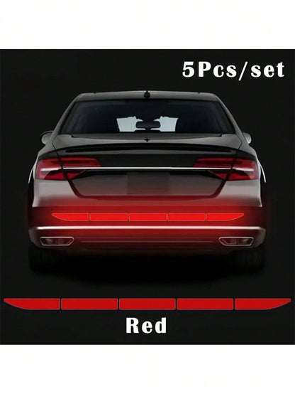 5pcs Reflective Car Trunk Stickers Bumper Protector Anti-Collision Warning Tape Reflective Stickers, Night Reflection