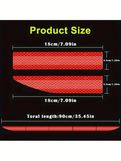 5pcs Reflective Car Trunk Stickers Bumper Protector Anti-Collision Warning Tape Reflective Stickers, Night Reflection