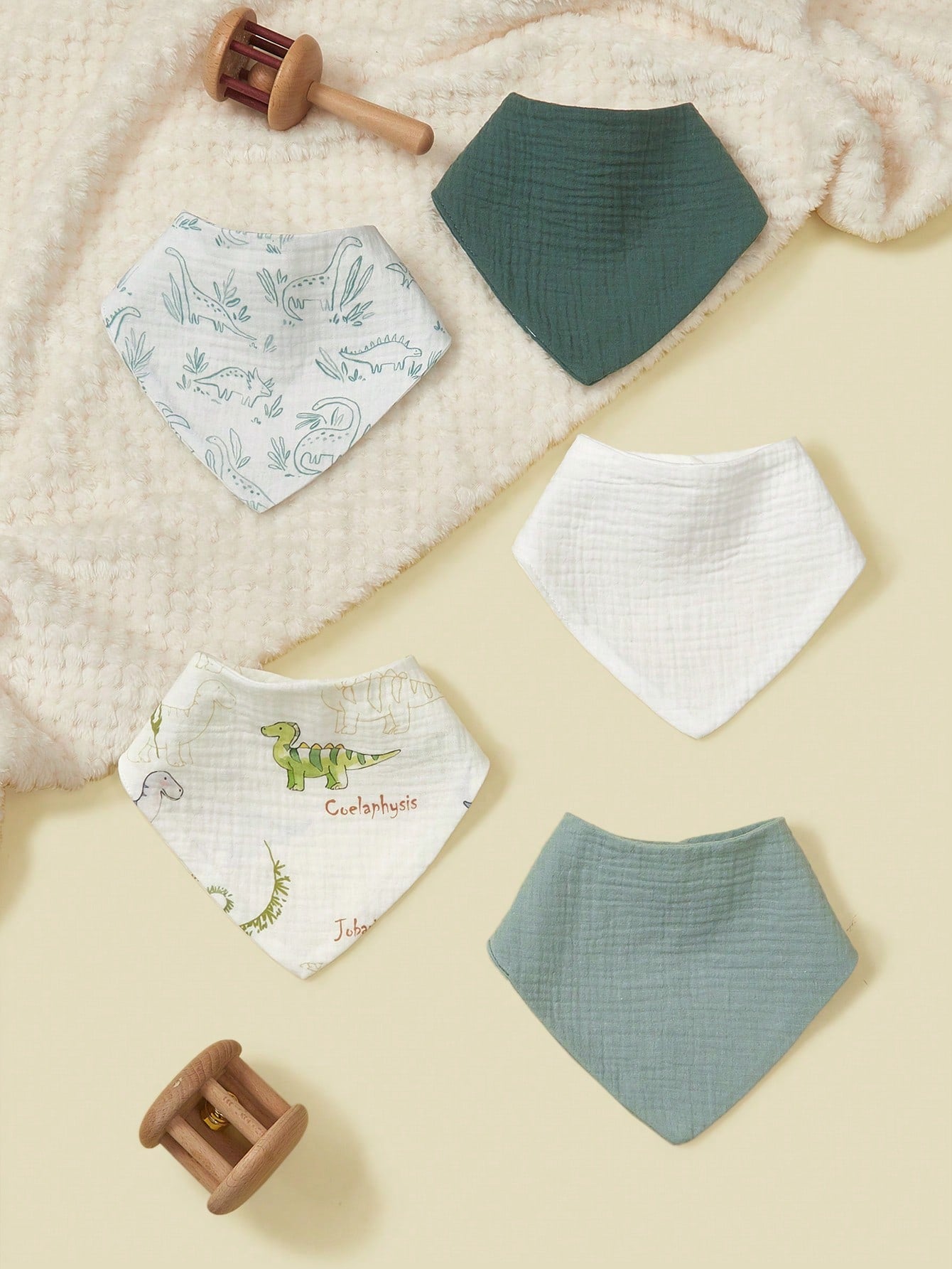5pcs/Set Baby Bibs, Soft Cotton Muslin Drool Bibs, Floral & Animal Patterns For Boys & Girls