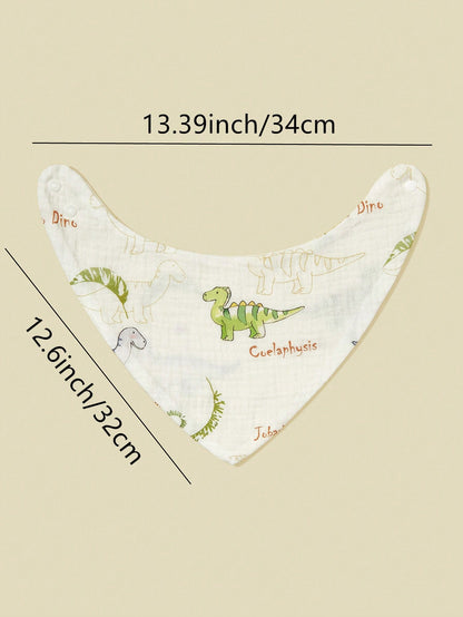 5pcs/Set Baby Bibs, Soft Cotton Muslin Drool Bibs, Floral & Animal Patterns For Boys & Girls