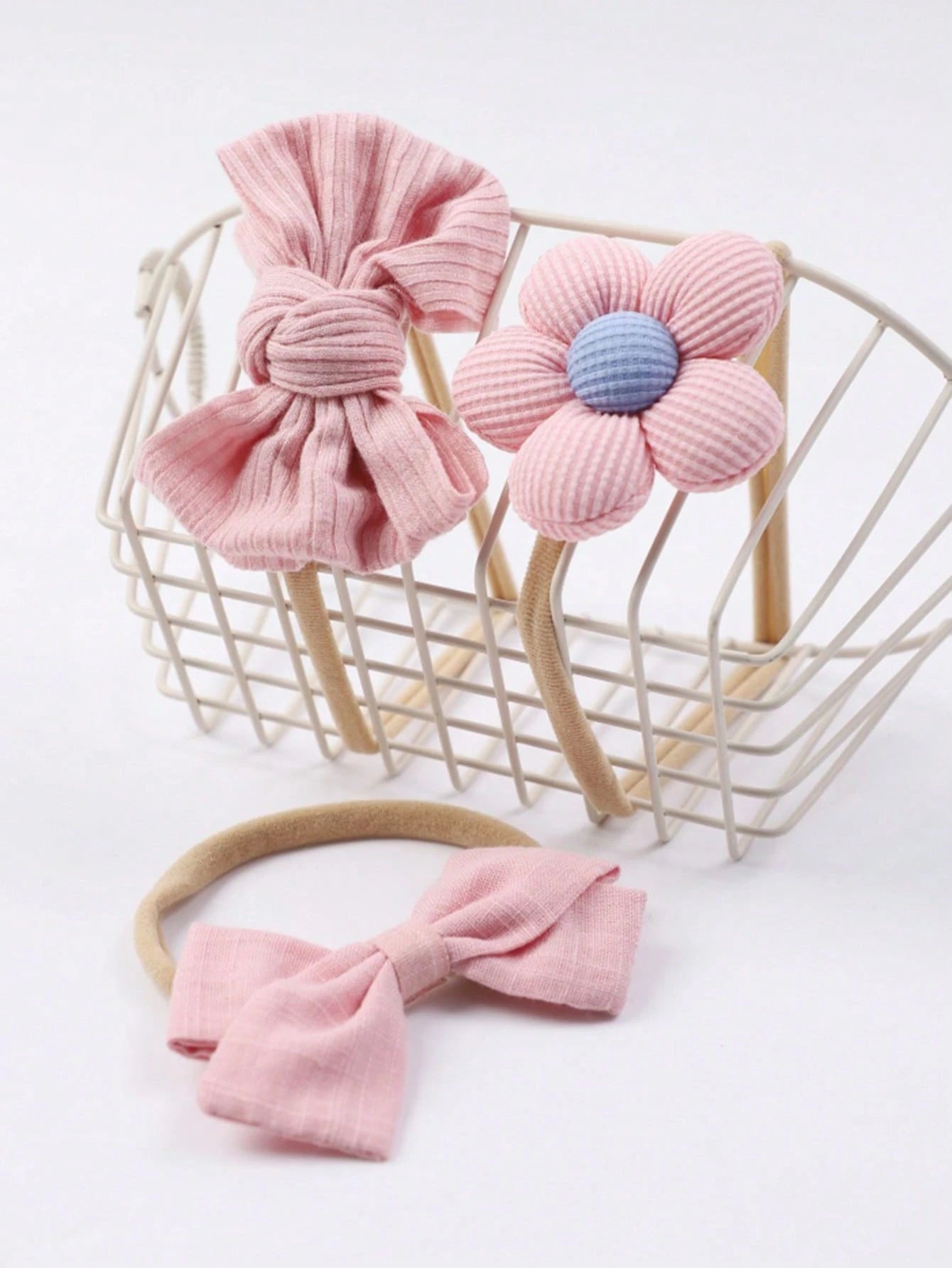 5pcs/Set Baby Girl Flower & Bow Decor Headbands, Suitable For Spring Daily Use (Paper Card Not Included)